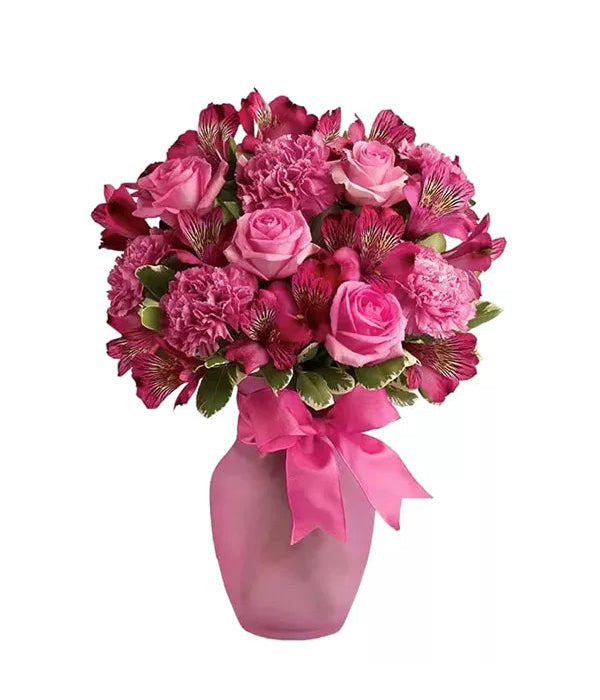 Pink Dreams bouquet of roses and carnations
